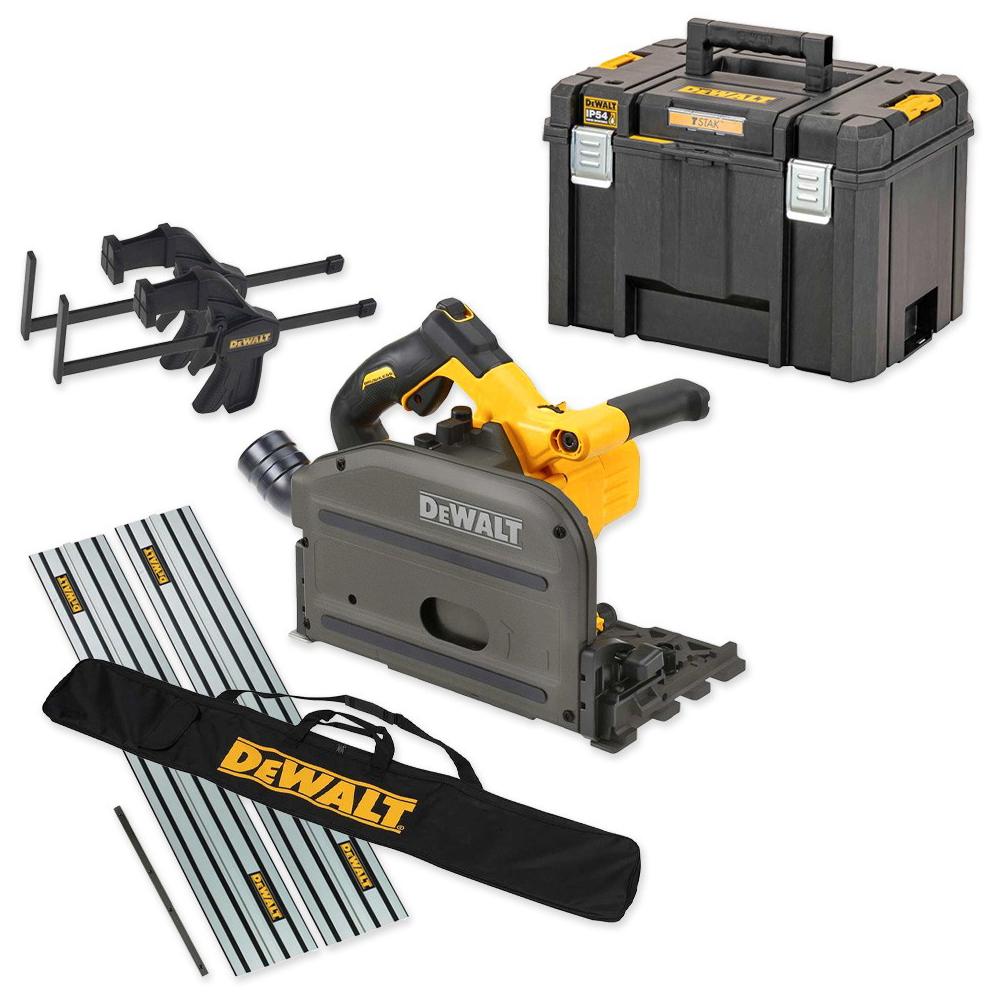 DeWalt DCS520 54v XR Cordless FlexVolt Plunge Saw and Guide Rails Kit No Batteries No Battery Charger Case