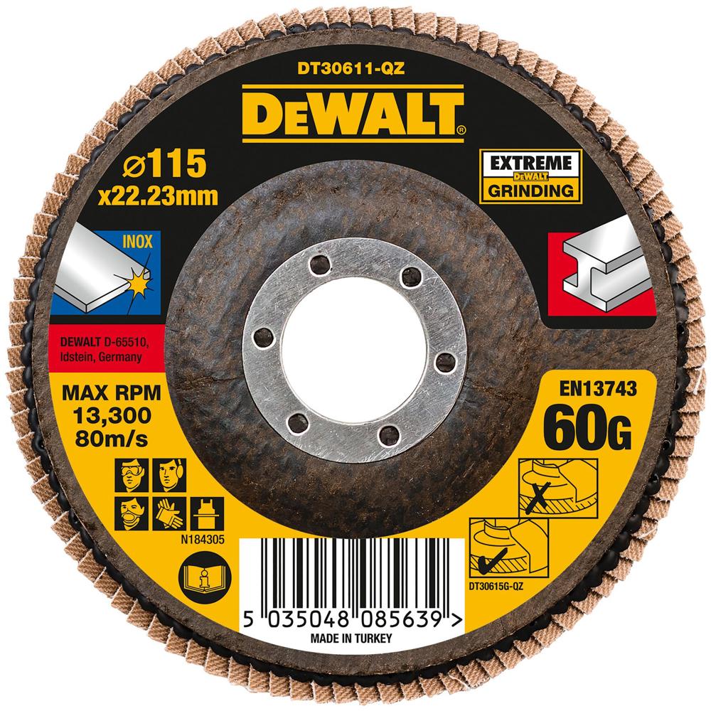 Dewalt Extreme Zirconium Oxide Flap Disc 115mm 60g Pack Of 1