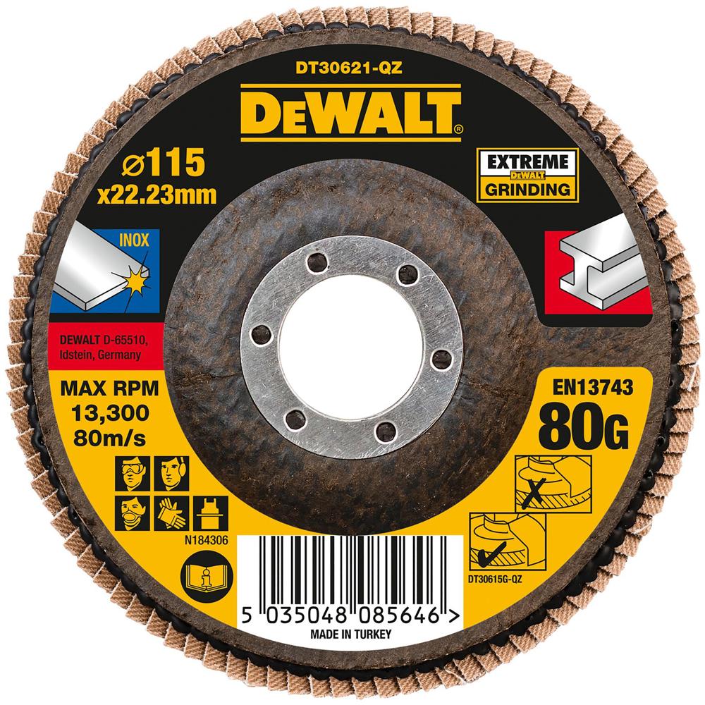 Dewalt Extreme Zirconium Oxide Flap Disc 125mm 80g Pack Of 1
