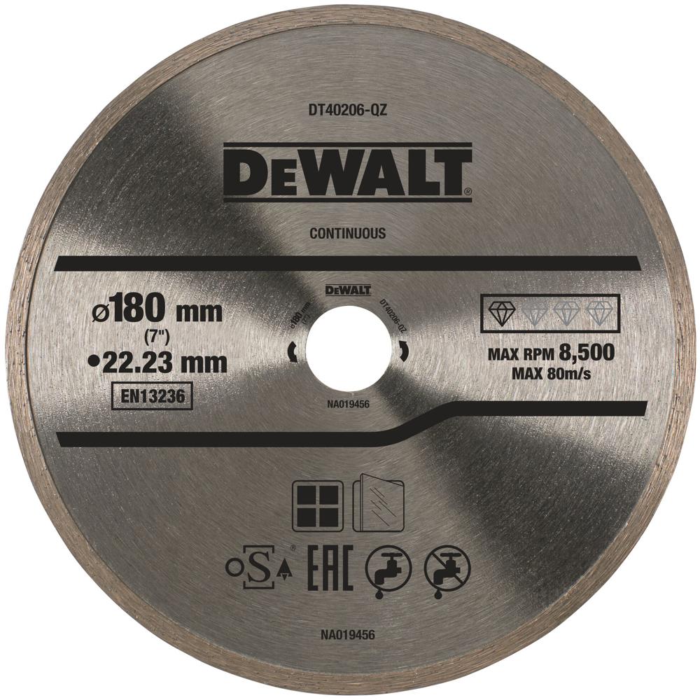 View Dewalt Continuous Rim Diamond Blade 180mm 22mm