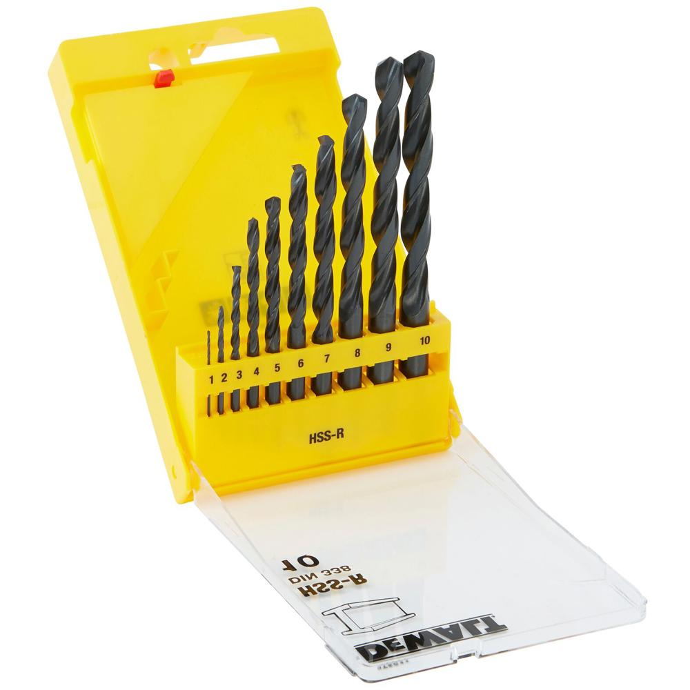 DeWalt 10 Piece Hss-R Drill Bit Set