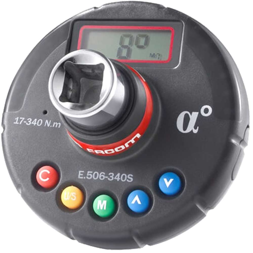 Facom 1/2" Drive 506 Series Electronic Torque and Angle Adaptor for Ratchets 1/2" 17Nm - 340Nm
