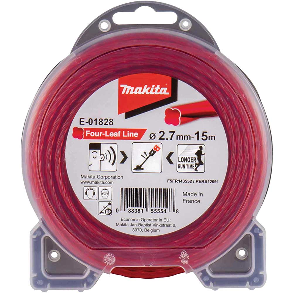 Makita Four Leaf Nylon Grass Trimmer Cord 2.7mm 15m