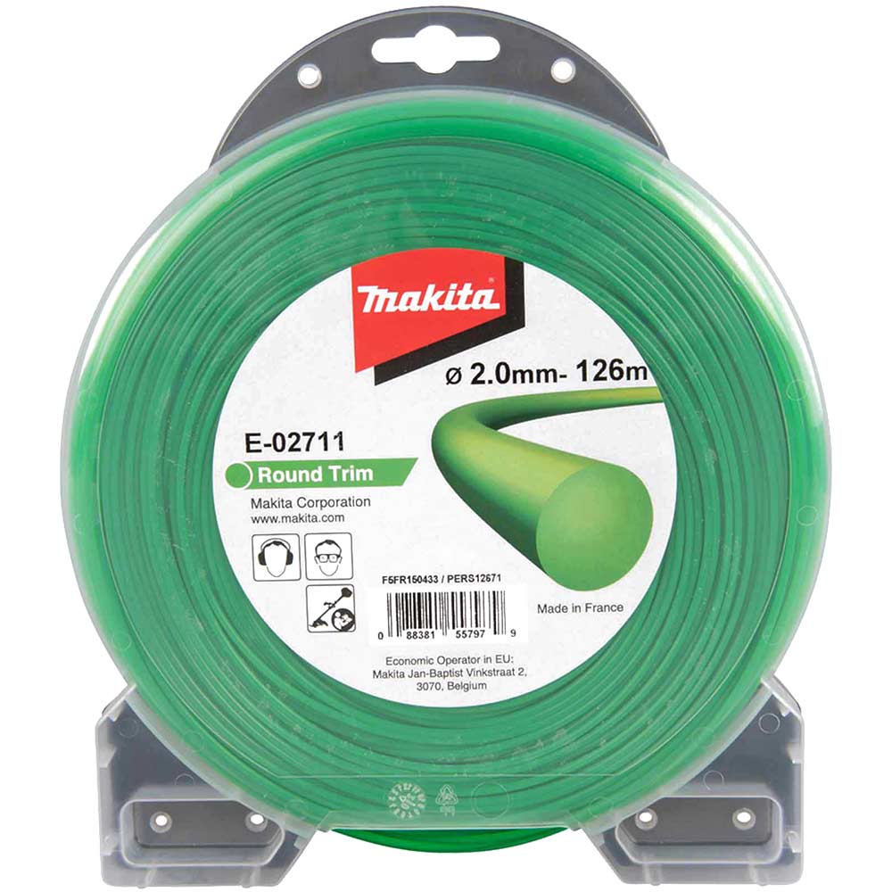 Click to view product details and reviews for Makita Green Nylon Round Grass Trimmer Line 2mm 126m.