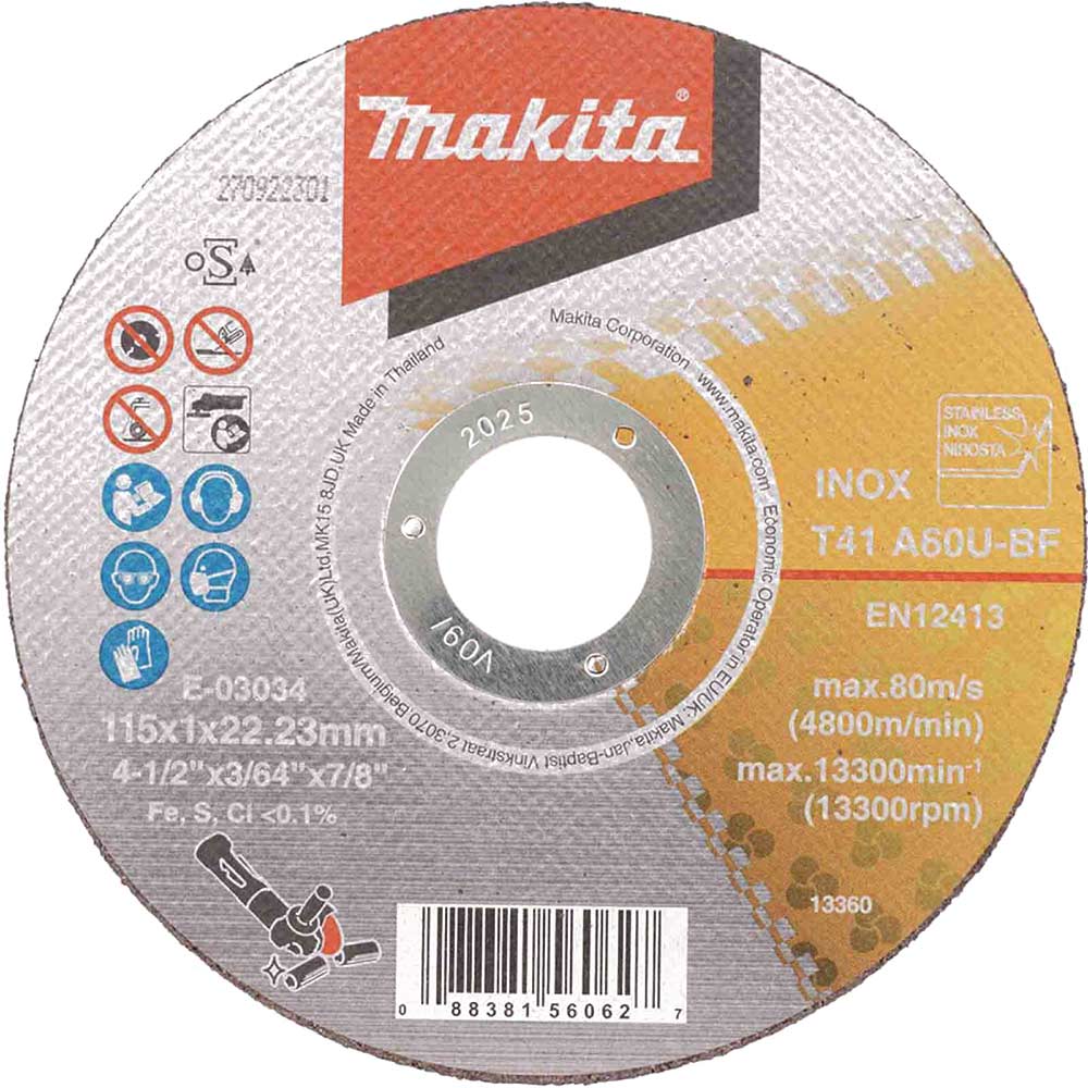 A60U Thin Stainless Steel Cutting Discs