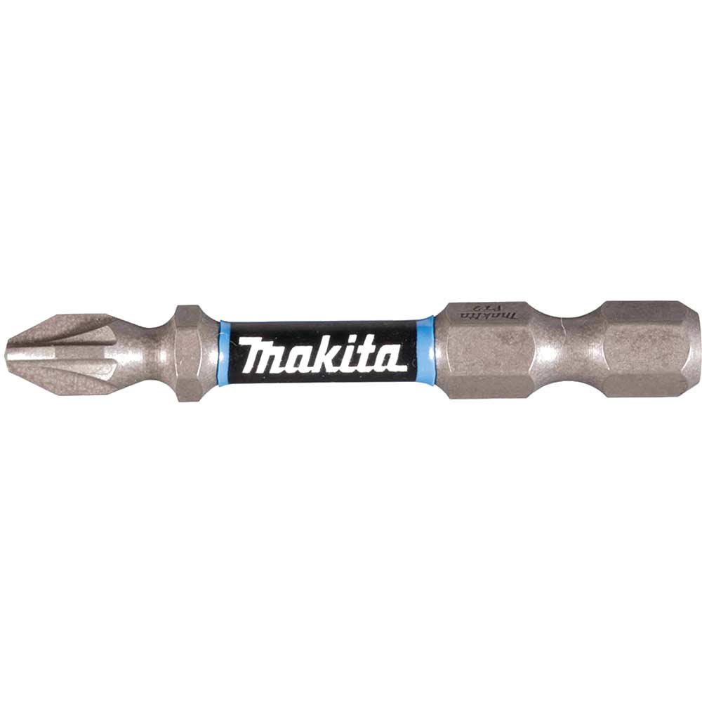 Image of Makita Impact Premier Double Torsion Pozi Screwdriver Bits PZ2 50mm Pack of 2