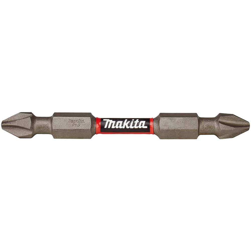 Image of Makita Impact Premier Double Ended Torsion Philips Screwdriver Bits PH2 65mm Pack of 2