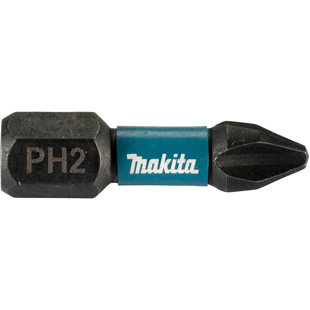 Image of Makita Impact Black Torsion Phillips Screwdriver Bits PH2 25mm Pack of 25