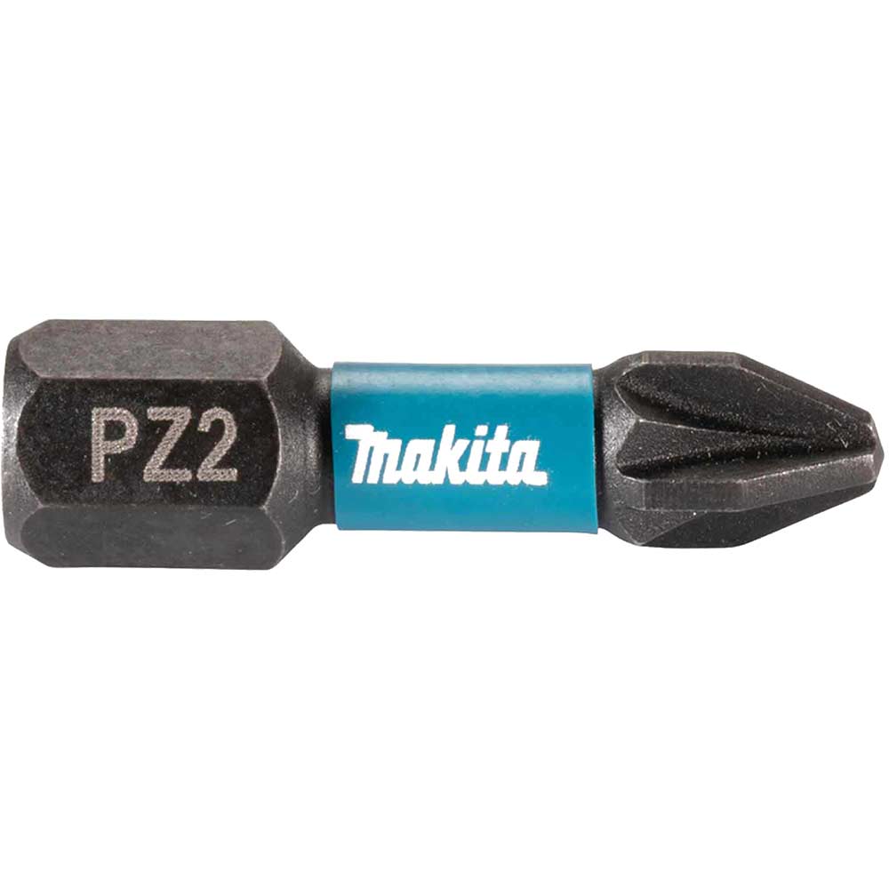 Image of Makita Impact Black Torsion Pozi Screwdriver Bits PZ2 25mm Pack of 25