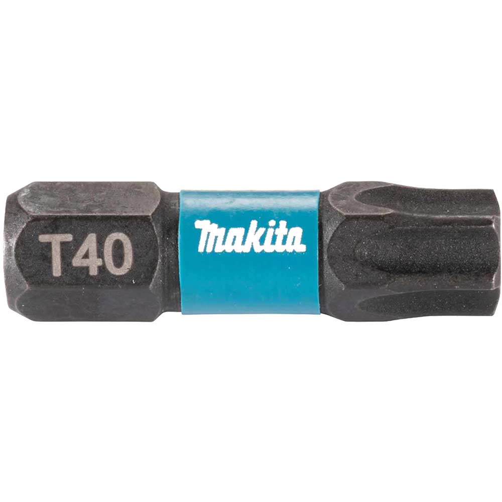 Makita Impact Black Torsion Torx Screwdriver Bits T40 25mm Pack of 25 in UK Specification