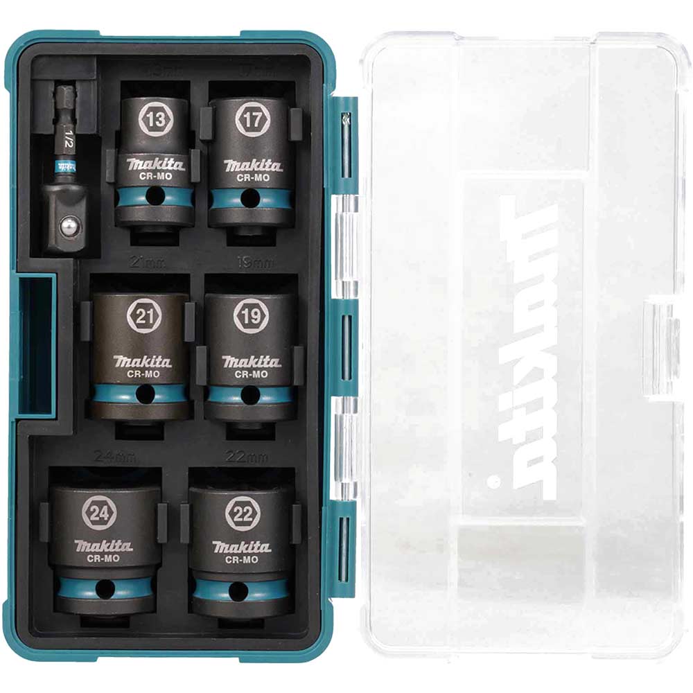 Makita 7 Piece 1/2" Drive Hexagon Impact Socket Set 1/2