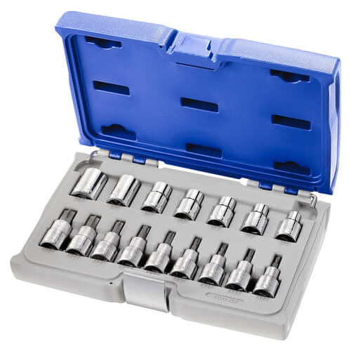 Image of Expert by Facom 16 Piece 1/2" Drive Torx Socket and Socket Bit Set Metric 1/2"