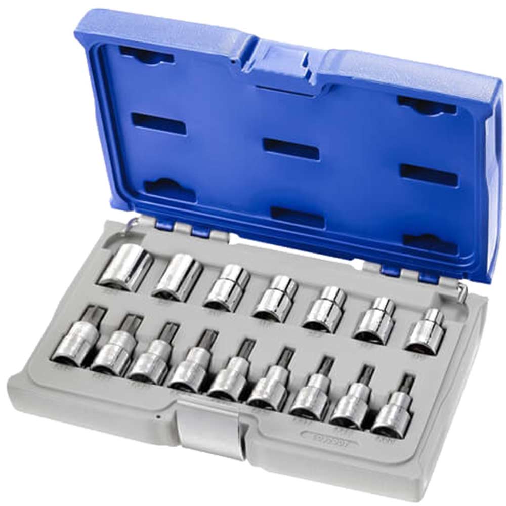 Image of Expert by Facom 16 Piece 1/2" Drive Torx Socket and Socket Bit Set Metric 1/2"