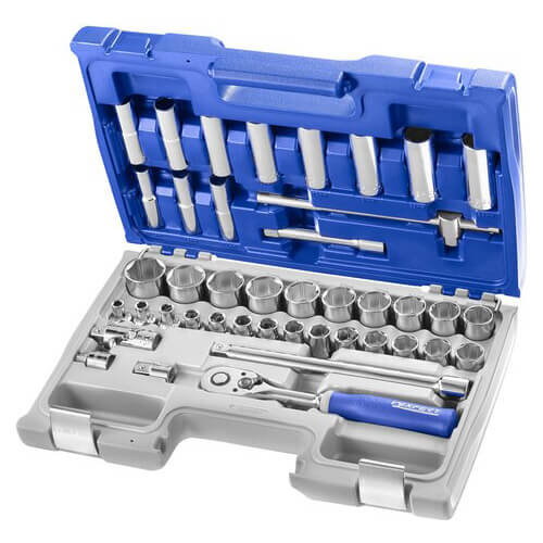 Image of Expert by Facom 42 Piece 1/2" Drive Hex and Deep Hex Socket Set Metric 1/2"