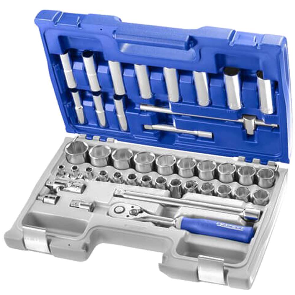 Image of Expert by Facom 42 Piece 1/2" Drive Hex and Deep Hex Socket Set Metric 1/2"