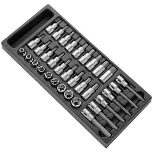 Image of Expert by Facom 33 Piece 1/2" Drive Socket Bit Set in Module Tray 1/2"