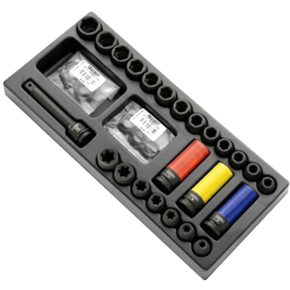 Expert by Facom 24 Piece 1/2" Drive Hex and Torx Impact Socket Set Metric in Module Tray 1/2