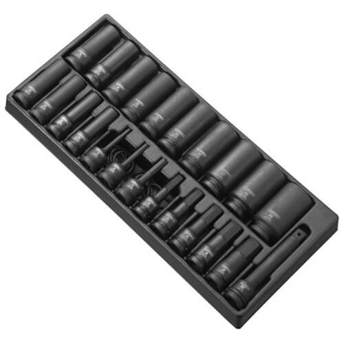 Image of Expert by Facom 25 Piece 1/2" Drive Hex Impact Socket and Bit Set in Module Tray 1/2"