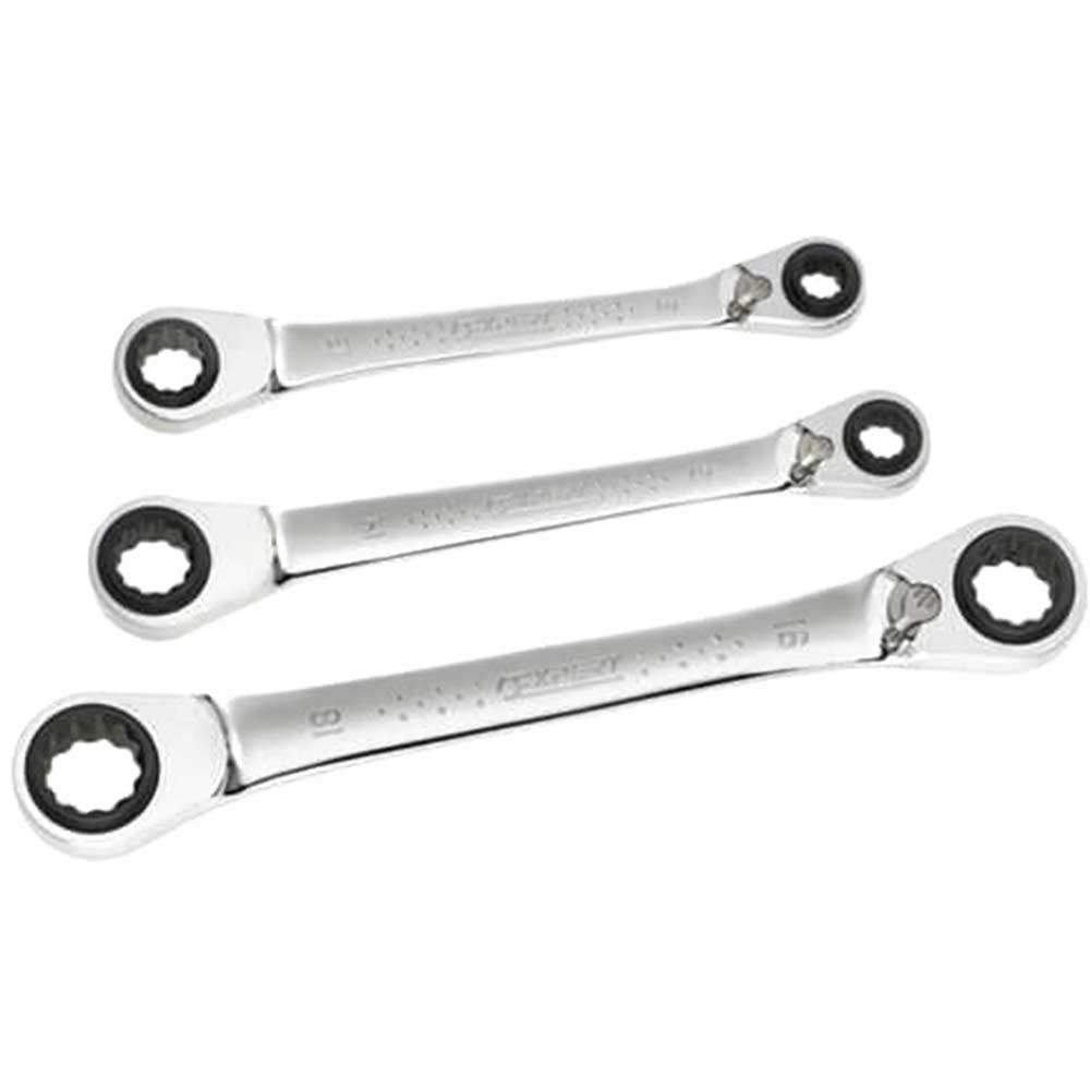 Expert by Facom 3 Piece Ratchet Ring Spanner Set