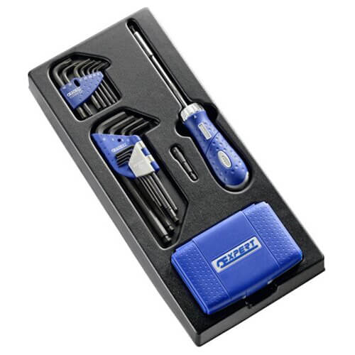 Image of Expert by Facom 74 Piece Ratchet Screwdriver and Allen Key Set Metric in Module Tray