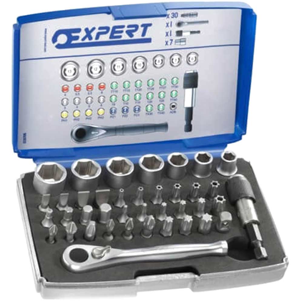 Expert by Facom 39 Piece 1/4" Drive Hex Socket and Screwdriver Bit Set Metric 1/4