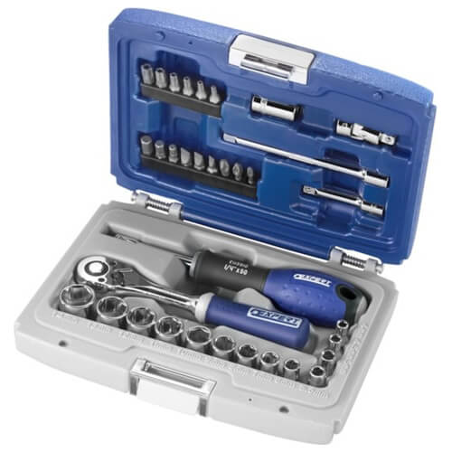 Image of Expert by Facom 34 Piece 1/4" Drive Hex Socket and Screwdriver Bit Set Metric 1/4"