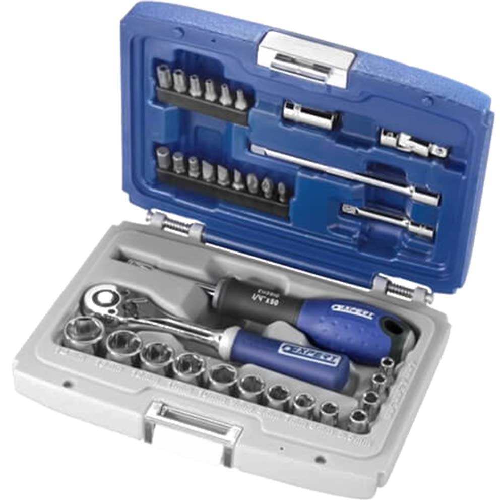 Image of Expert by Facom 34 Piece 1/4" Drive Hex Socket and Screwdriver Bit Set Metric 1/4"