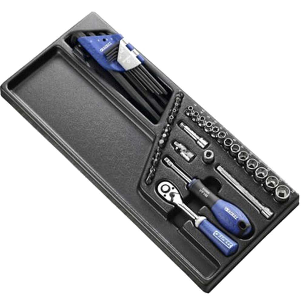 Image of Expert by Facom 45 Piece 1/4" Drive Hex Socket, Screwdriver Bit and Allen Key Set in Module Tray 1/4"