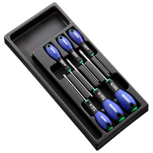 Image of Expert by Facom 6 Piece Security Torx Screwdriver Set in Module Tray