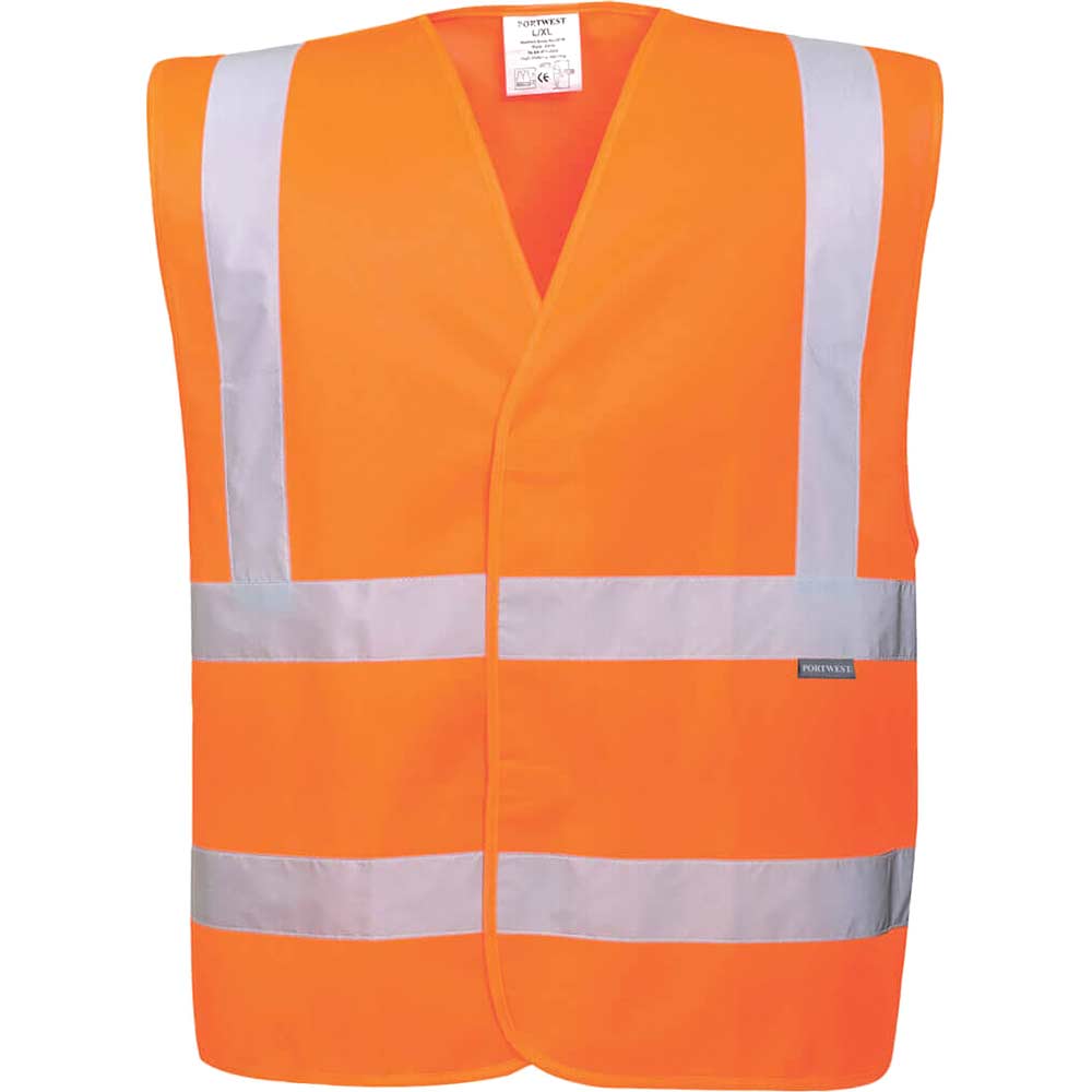 Portwest Eco Hi Vis Vests Multi Pack Orange S / M Pack of 10