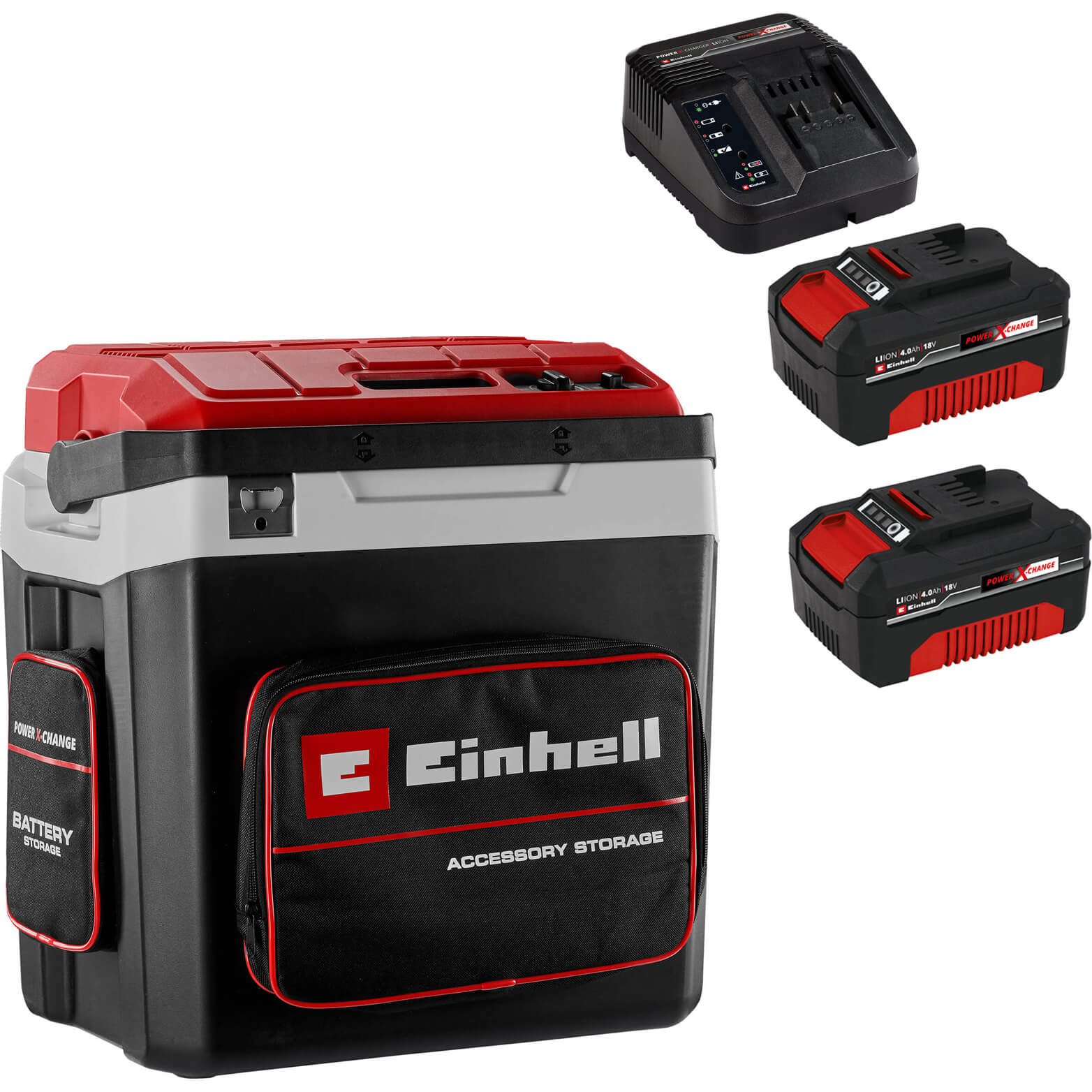 Einhell TE-COL 18/27 Li 18v Cordless or Corded Cool Box 2 x 4ah Li-ion Charger