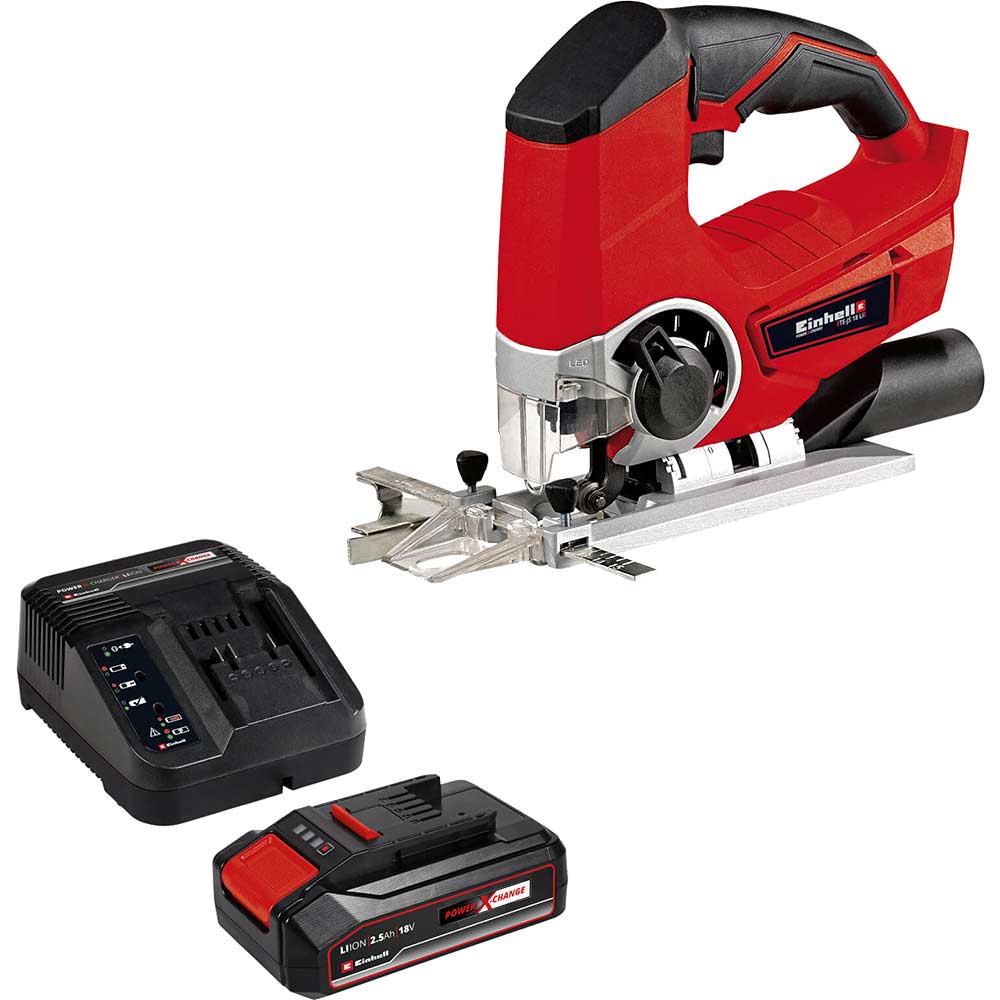 Image of Einhell TE-JS 18/80 Li 18v Cordless Jigsaw 1 x 2.5ah Li-ion Charger No Case