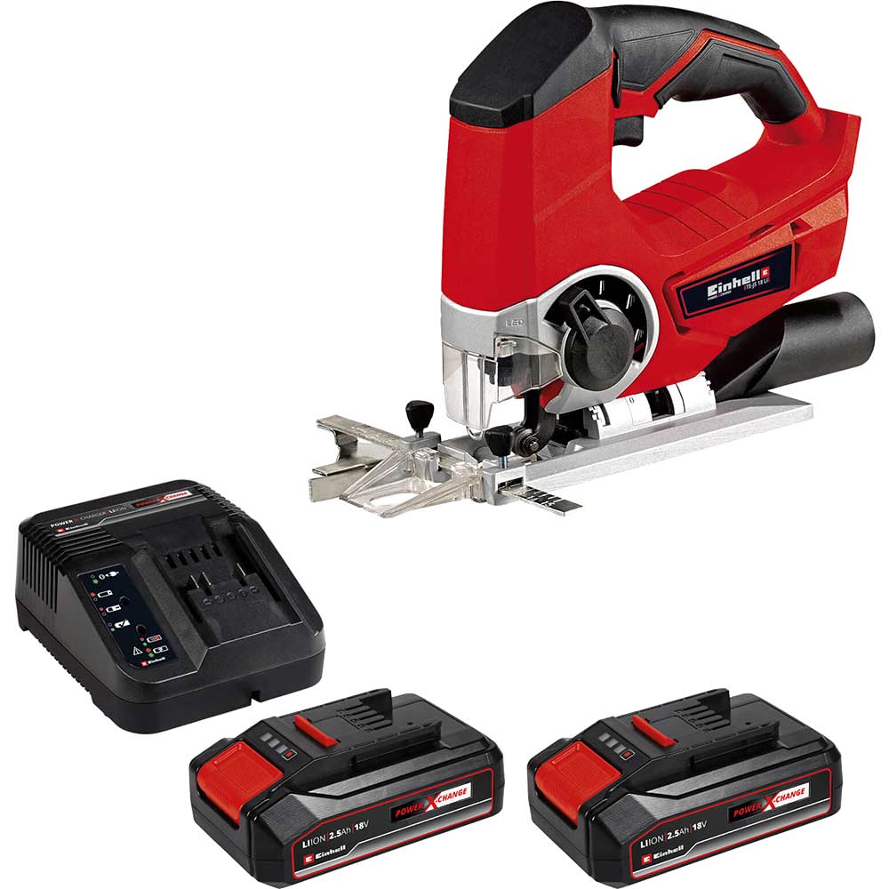 Image of Einhell TE-JS 18/80 Li 18v Cordless Jigsaw 2 x 2.5ah Li-ion Charger No Case