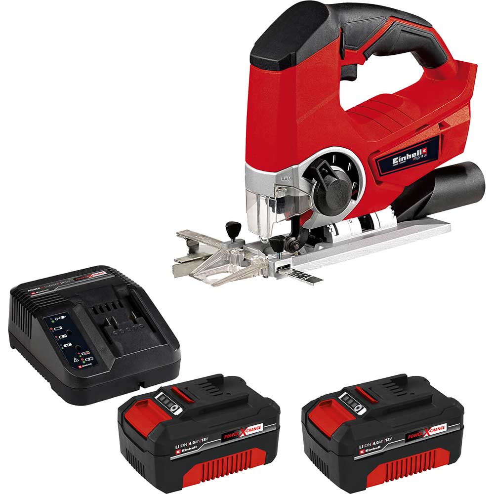 Einhell TE-JS 18/80 Li 18v Cordless Jigsaw 2 x 4ah Li-ion Battery Charger No Case