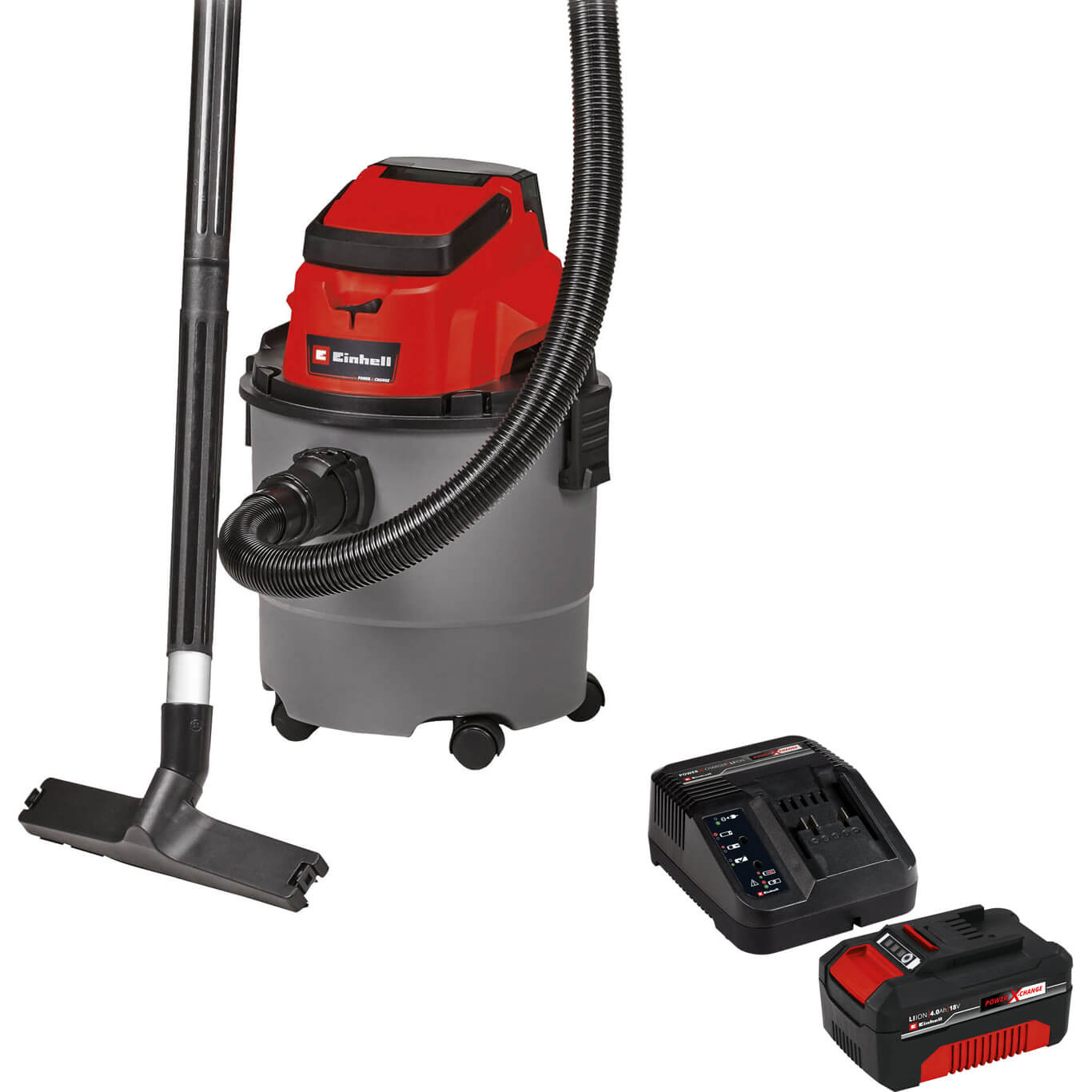 Einhell TC-VC 18/15 18v Cordless Wet and Dry Vacuum Cleaner 15L 1 x 4ah Li-ion Charger