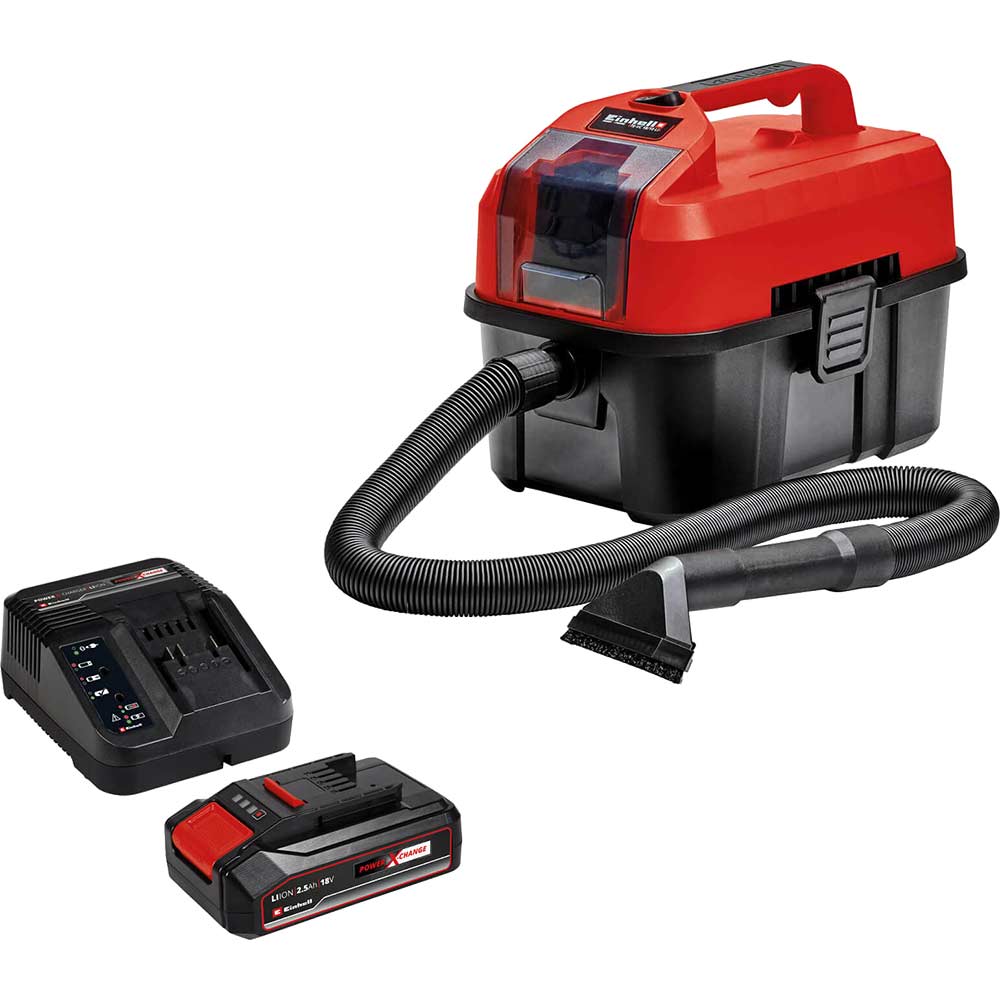 Image of Einhell TE-VC 18/10 Li 18v Cordless Mini Wet and Dry Vacuum Cleaner 10L 1 x 2.5ah Li-ion Charger No Case