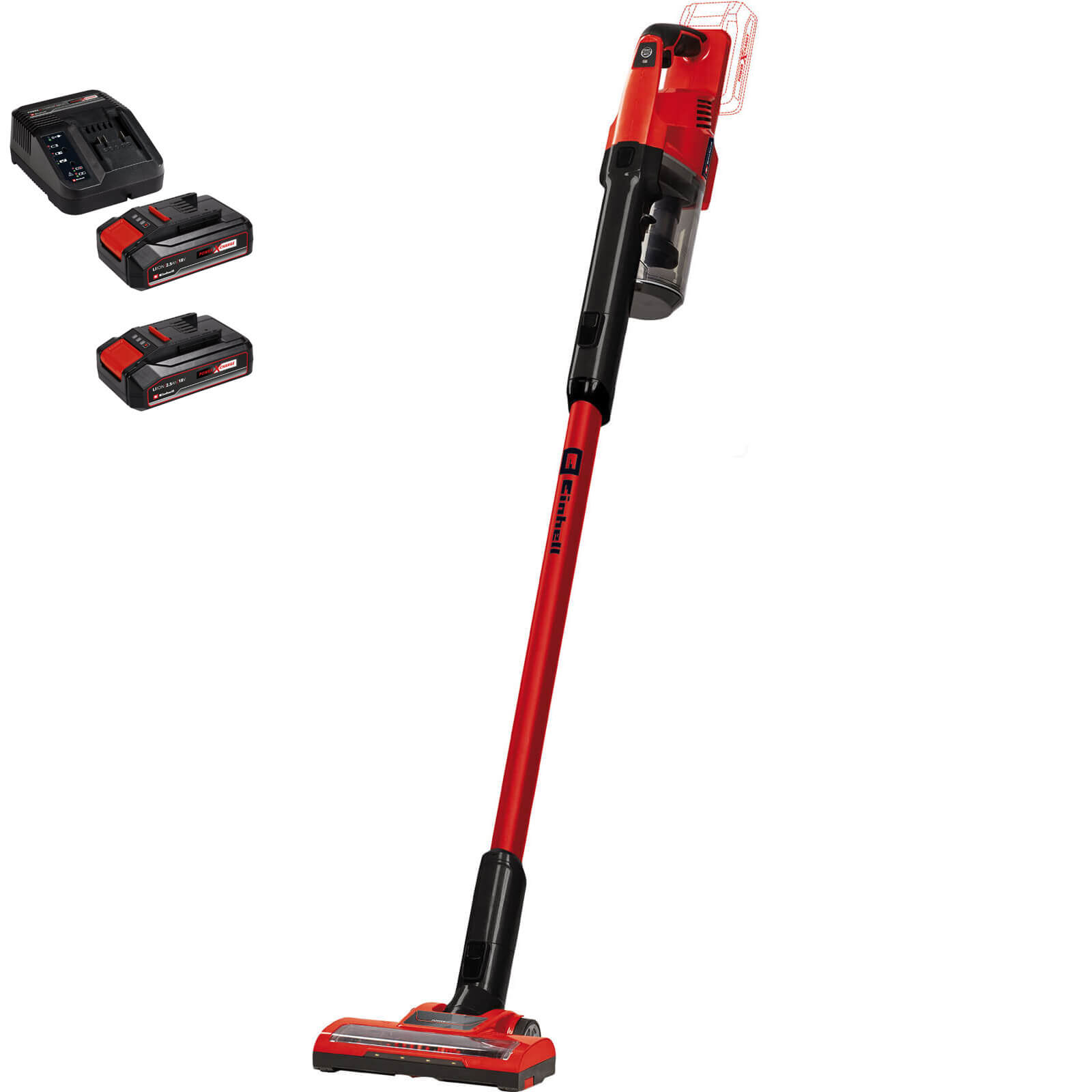 Photos - Vacuum Cleaner Einhell TE-SV 18 Li 18v Cordless Stick  2 x 2.5ah Li-ion Cha 