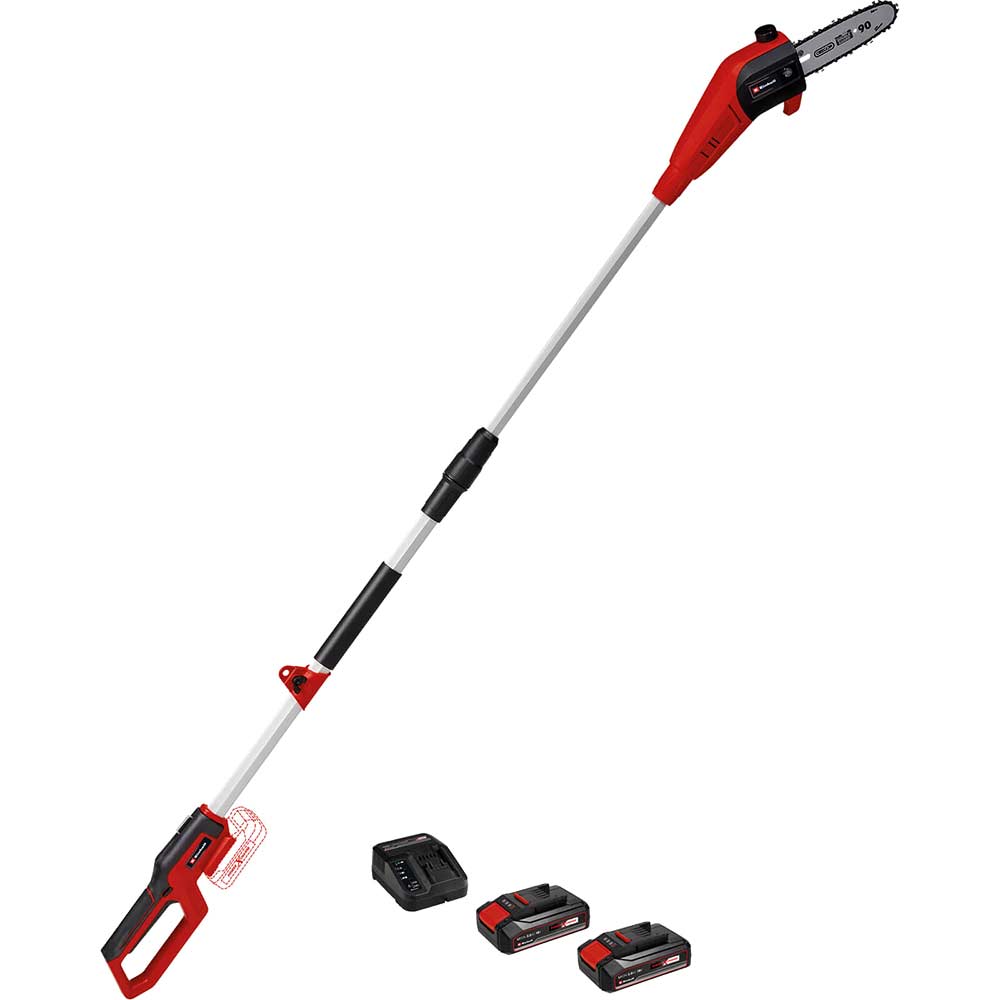 Einhell GC-LC 18/20 Li T 18v Cordless Pole Tree Pruner 200mm 2 x 2.5ah Li-ion Battery Charger