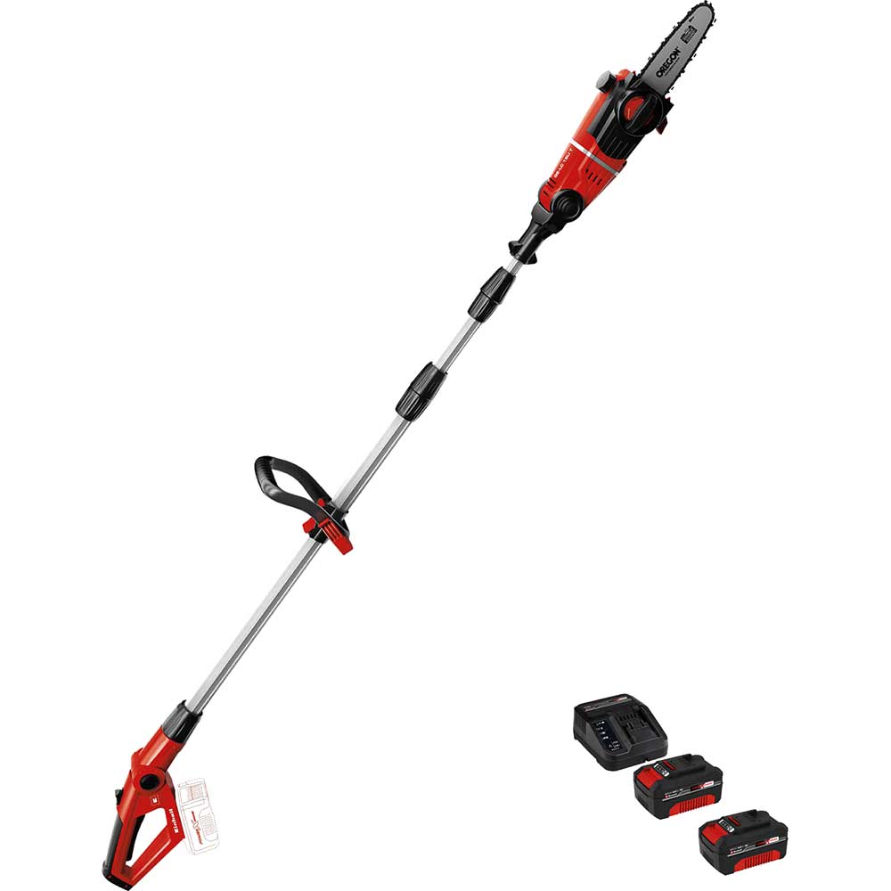 Image of Einhell GE-LC 18 Li T 18v Cordless Pole Tree Pruner 200mm 2 x 4ah Li-ion Charger