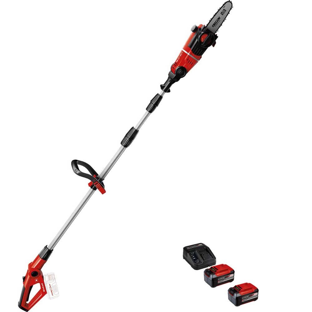 Einhell GE-LC 18 Li T 18v Cordless Pole Tree Pruner 200mm 2 x 5.2ah Li-ion Battery Charger