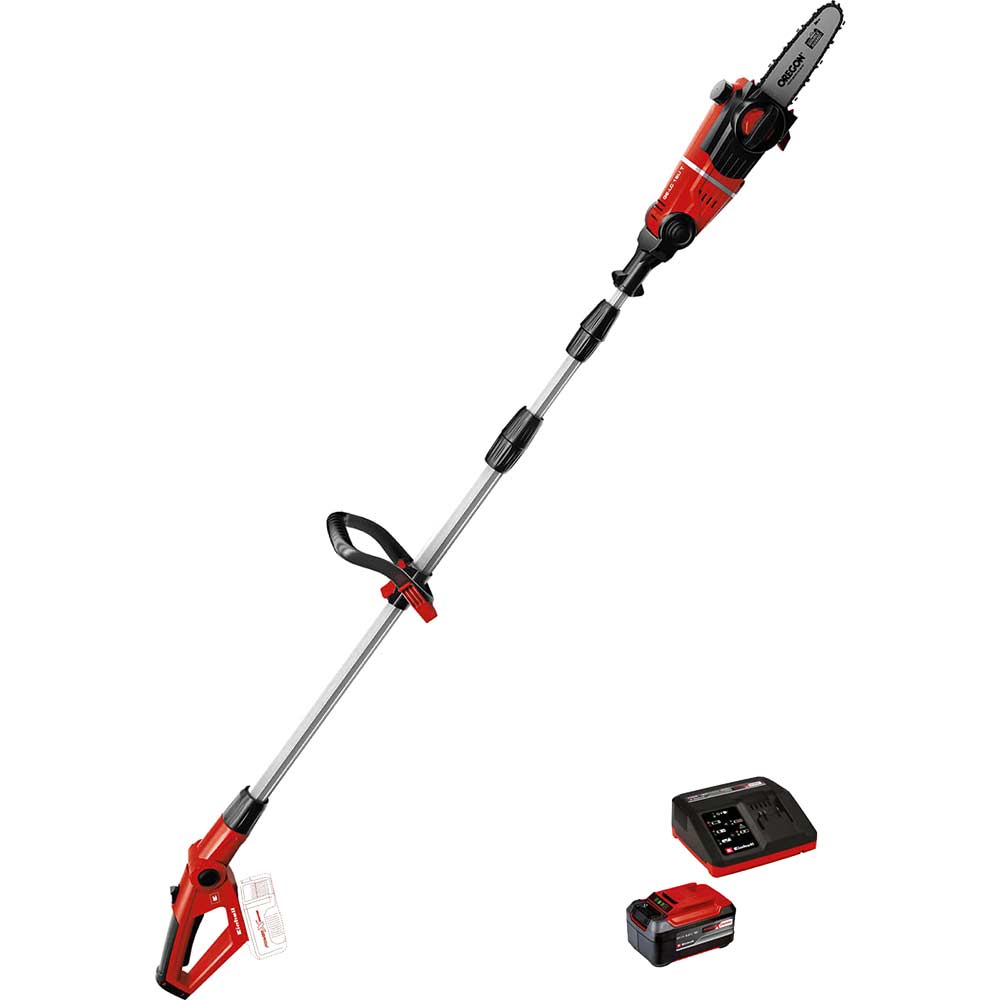 Einhell GE-LC 18 Li T 18v Cordless Pole Tree Pruner 200mm 1 x 5.2ah Li-ion Battery Charger