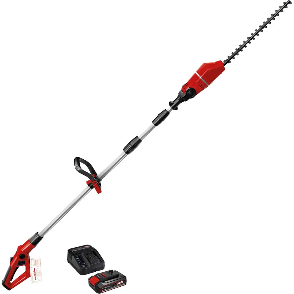 Einhell GE-HH 18/45 Li T 18v Cordless High Reach Hedge Trimmer 450mm 1 x 2.5ah Li-ion Battery Charger