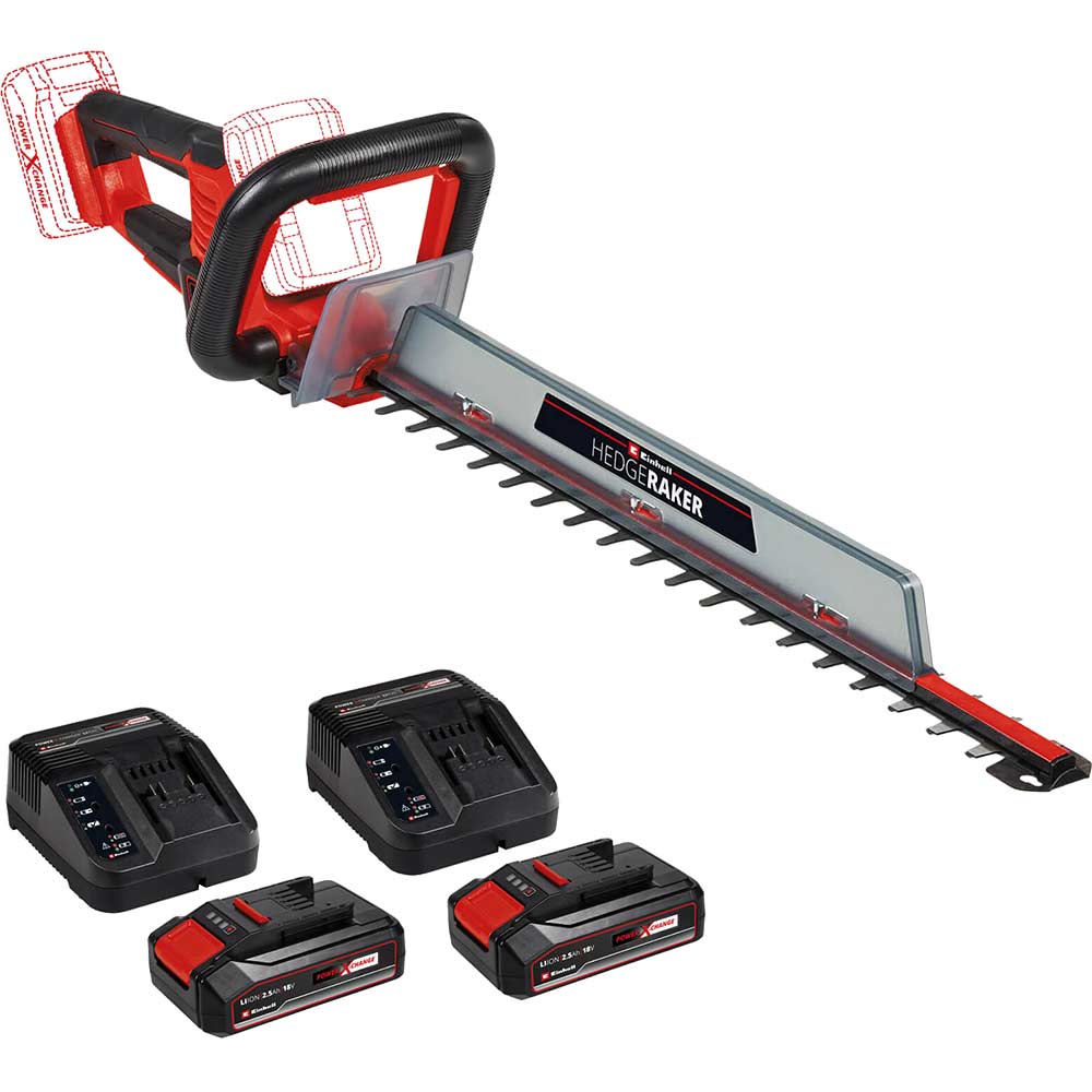 Einhell GE-CH 36/61 Li 36v Cordless Hedge Trimmer 610mm 2 x 2.5ah Li-ion Twin or Dual Battery Charger