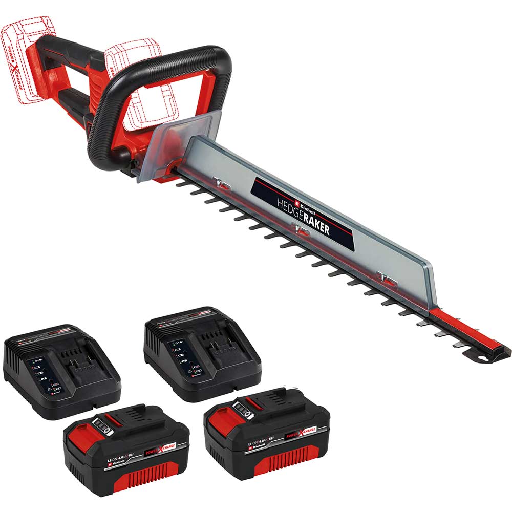 Image of Einhell GE-CH 36/61 Li 36v Cordless Hedge Trimmer 610mm 2 x 4ah Li-ion Charger