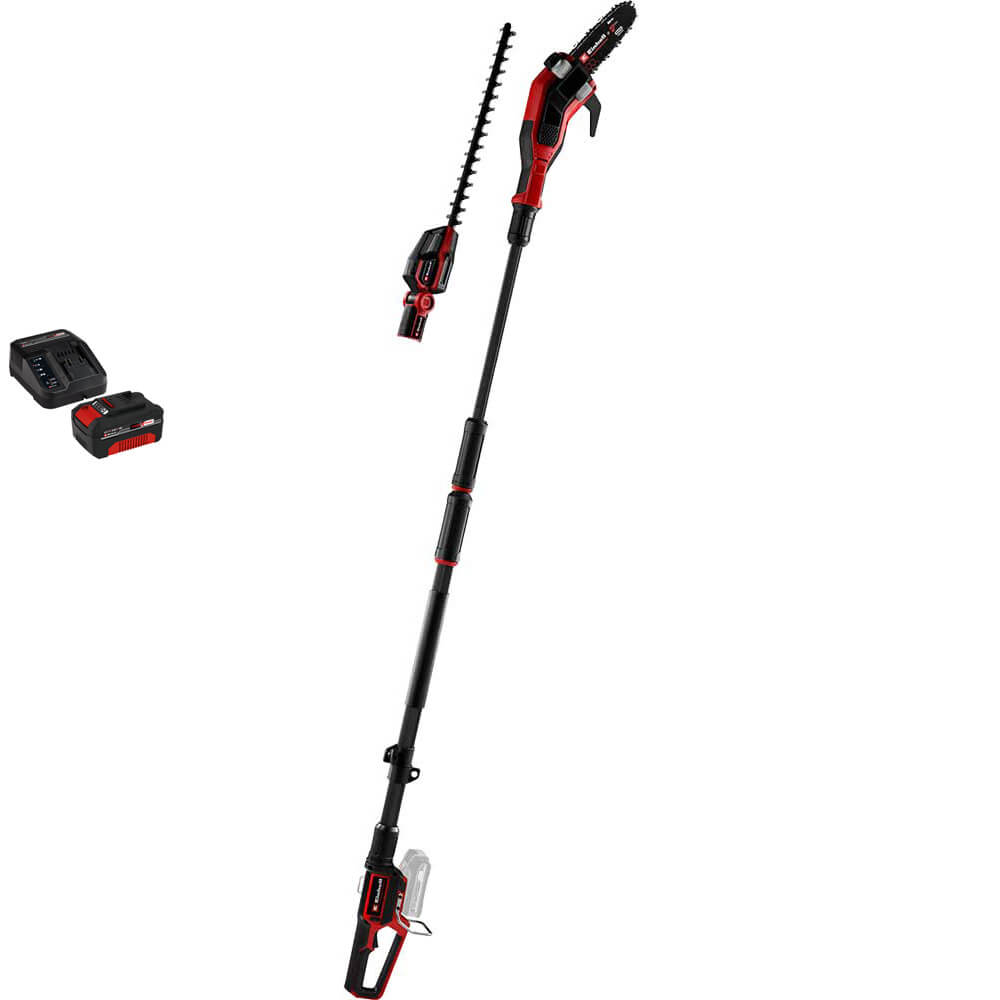 Einhell Professional GP-HC 18/5020 Li T BL 18v Cordless Brushless Hedge Trimmer and Pole Pruner 1 x 4ah Li-ion Battery Charger