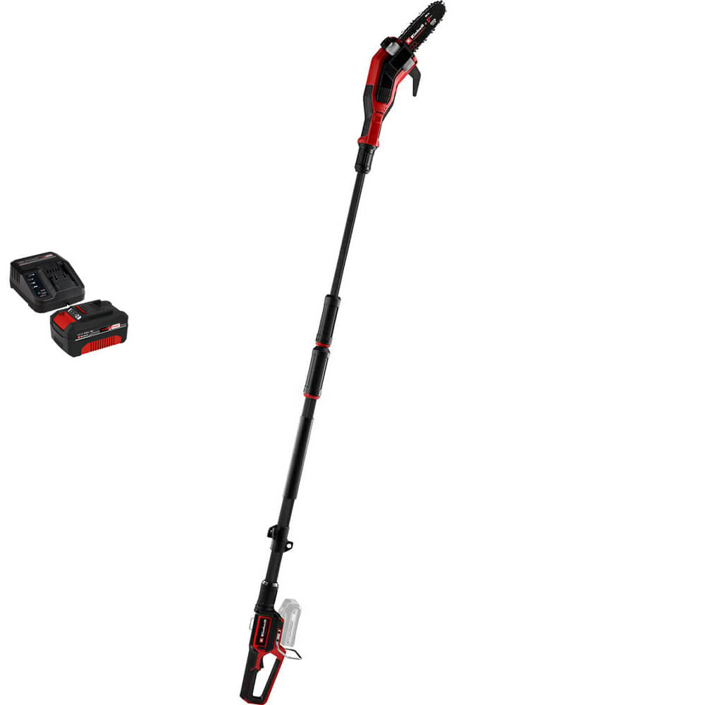 Einhell Professional GP-LC 18/20 Li T BL 18V Cordless Brushless Pole Pruner 200mm 1 x 4ah Li-ion Battery Charger