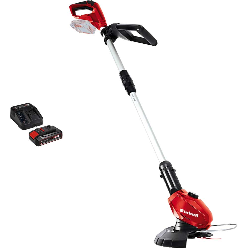 Einhell GE-CT 18 Li 18v Cordless Telescopic Grass Trimmer and Edger 240mm 1 x 2.5ah Li-ion Battery Charger