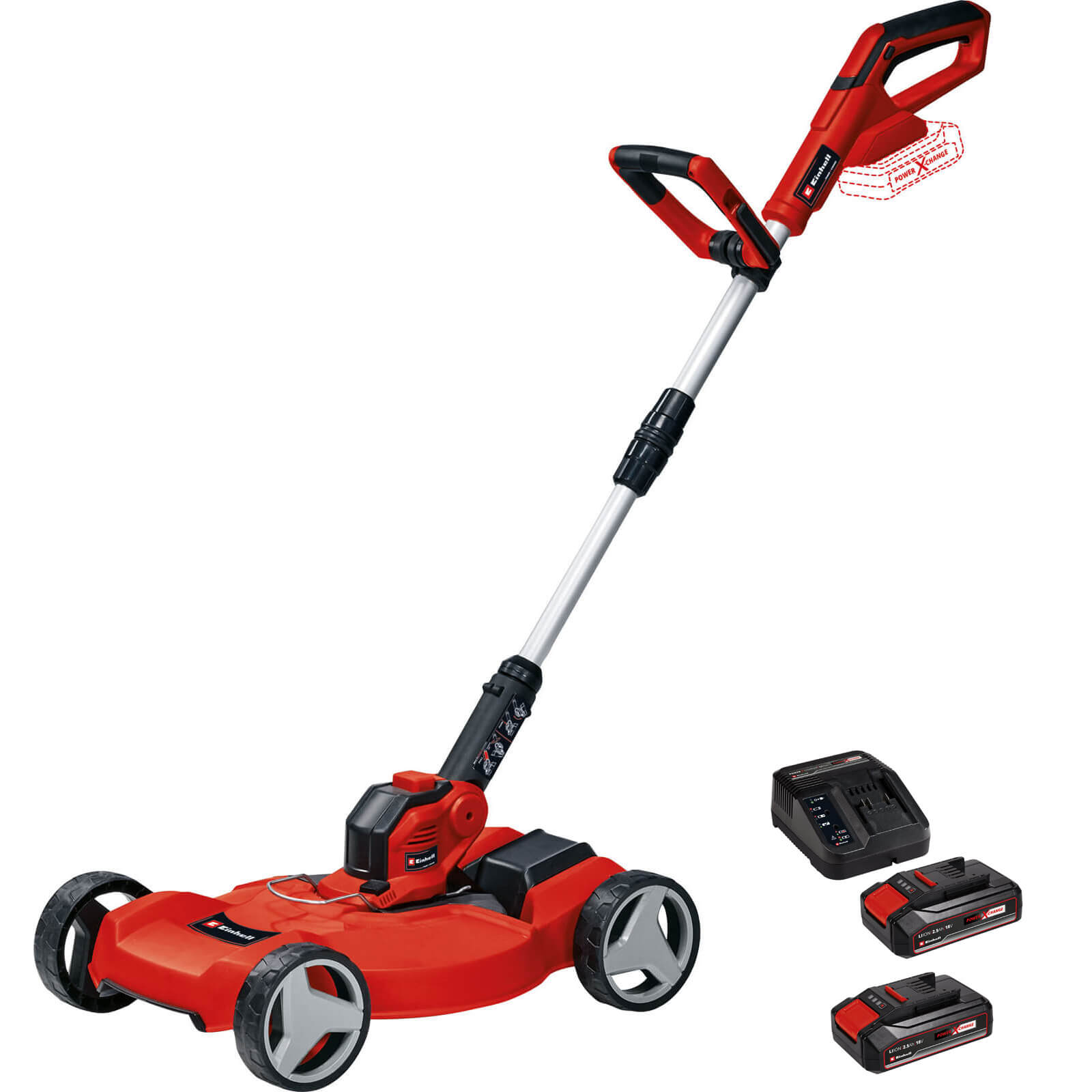 Image of Einhell GE-CT 18/28 Li TC 18v Cordless Grass Trimmer and Edger 280mm 2 x 2.5ah Li-ion Charger
