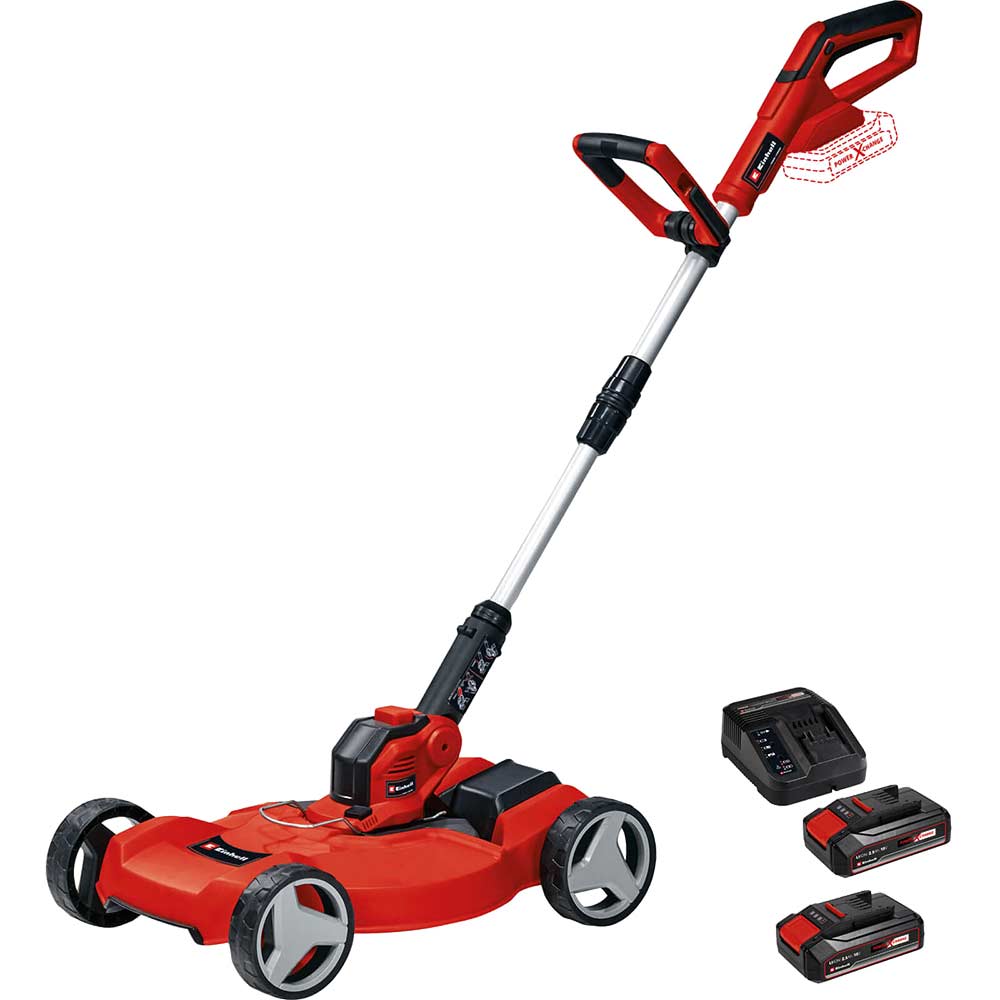 Einhell GE-CT 18/28 Li TC 18v Cordless Grass Trimmer and Edger 280mm 2 x 2.5ah Li-ion Battery Charger