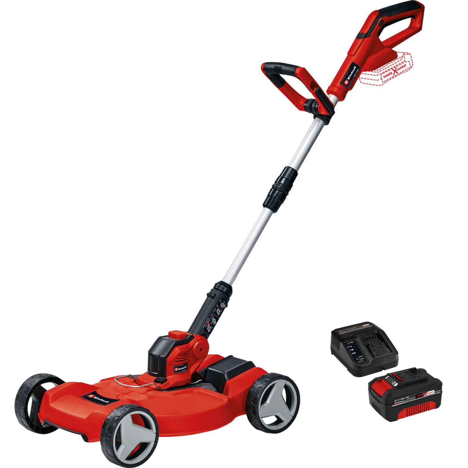 Image of Einhell GE-CT 18/28 Li TC 18v Cordless Grass Trimmer and Edger 280mm 1 x 4ah Li-ion Charger